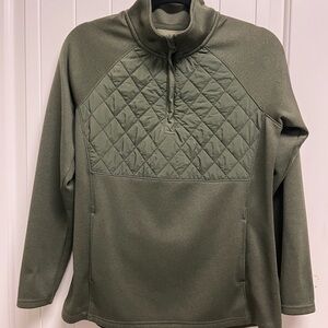Avia Dark Green Quilted Half zip pullover